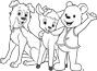 Cubbie and friends in black and white